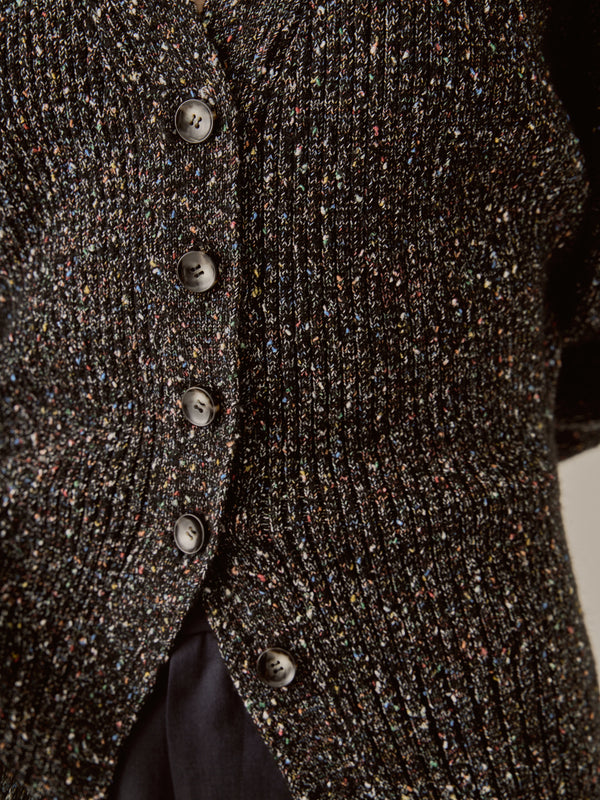 Greer melange knit cardigan BK