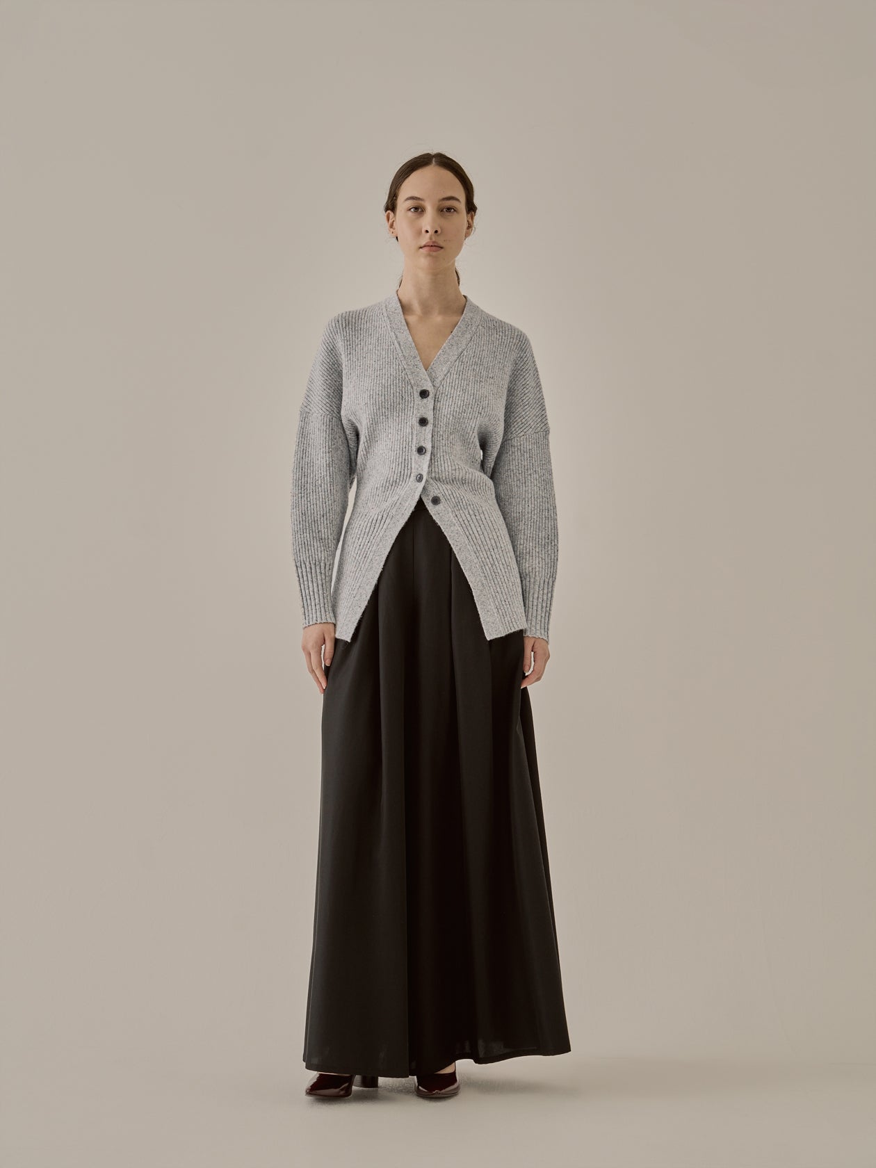 Greer melange knit cardigan GY