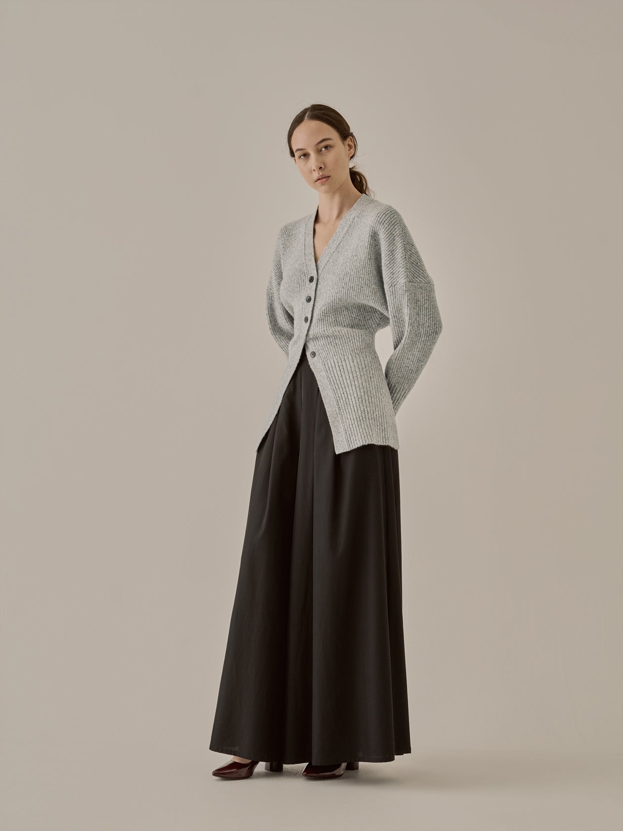 Greer melange knit cardigan GY