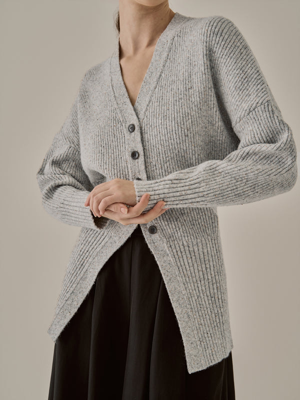 Greer melange knit cardigan GY