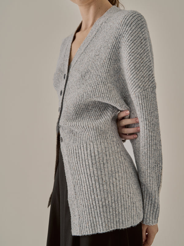 Greer melange knit cardigan GY