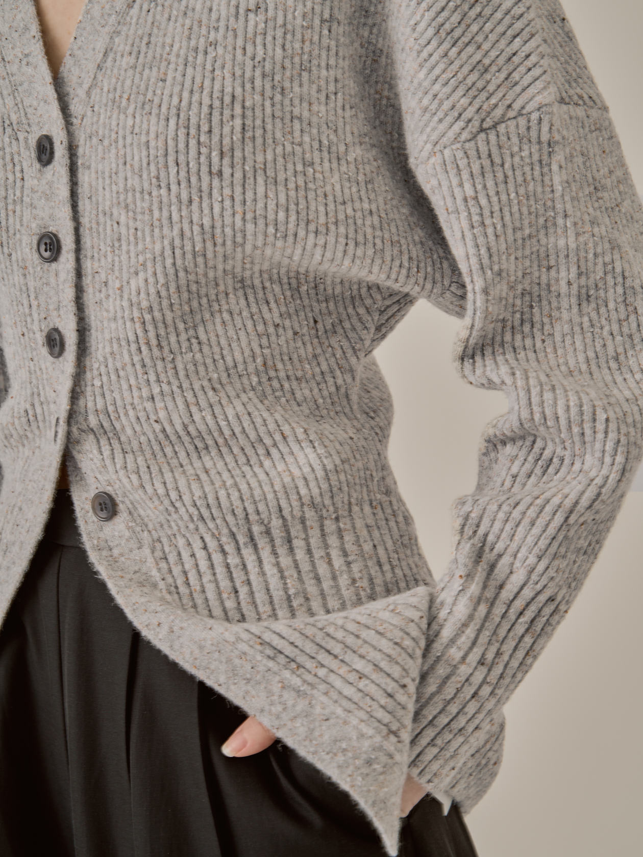Greer melange knit cardigan GY