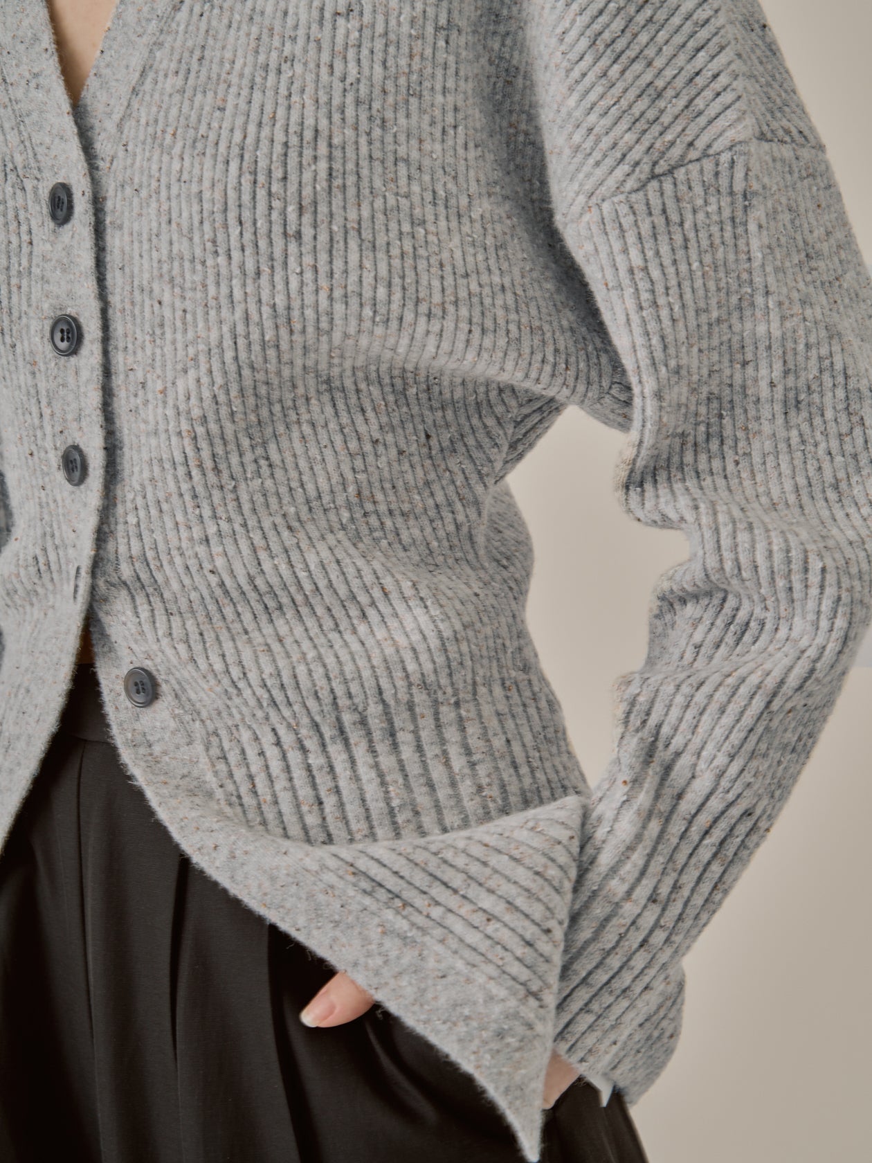 Greer melange knit cardigan GY