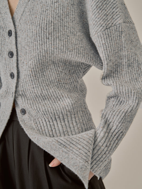 Greer melange knit cardigan GY