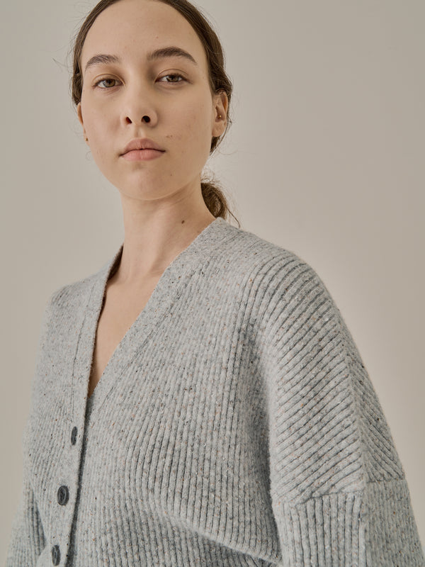 Greer melange knit cardigan GY