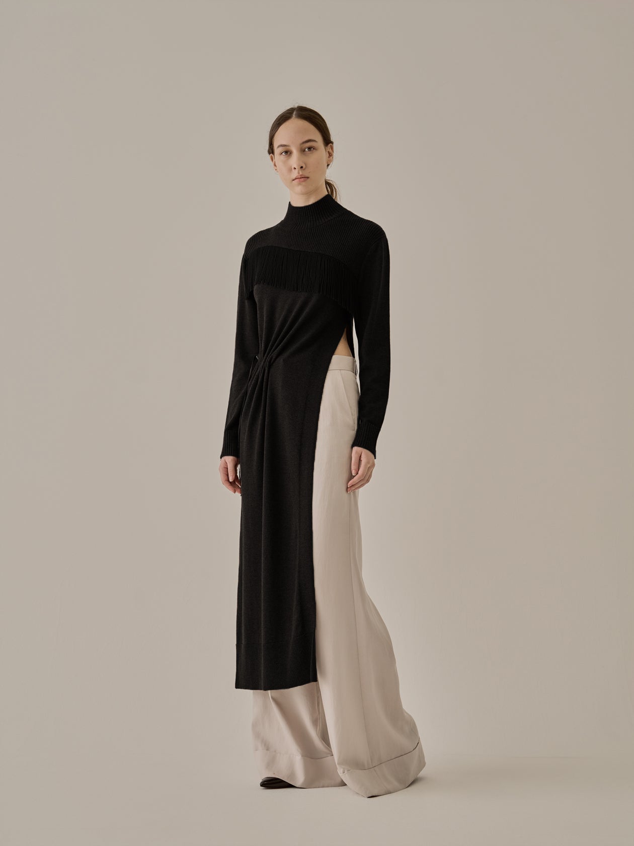 Ingela long knit pullover BK