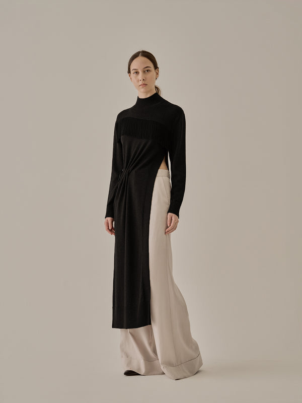 Ingela long knit pullover BK