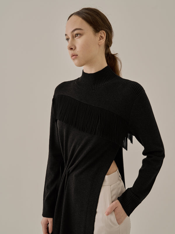 Ingela long knit pullover BK