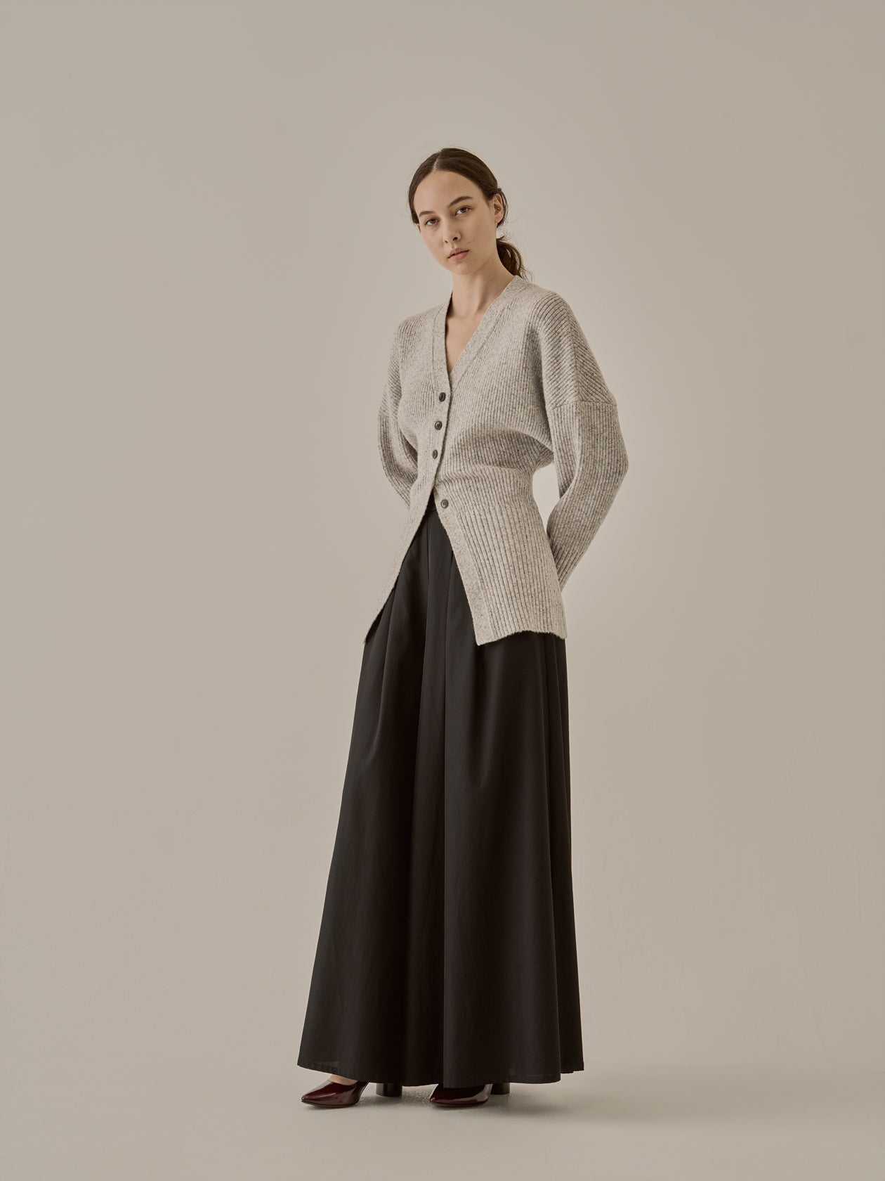 Greer melange knit cardigan GY