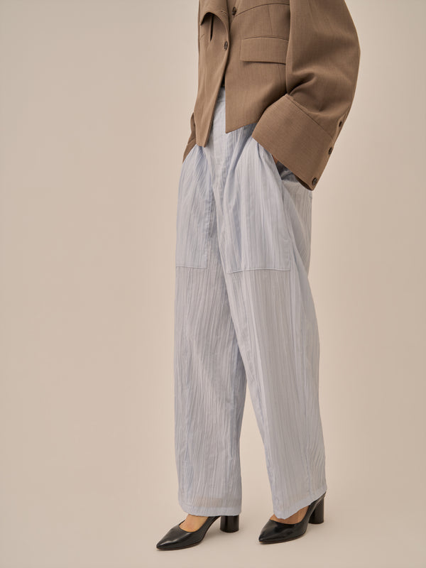 Sivi wrinkle barrel pants BL