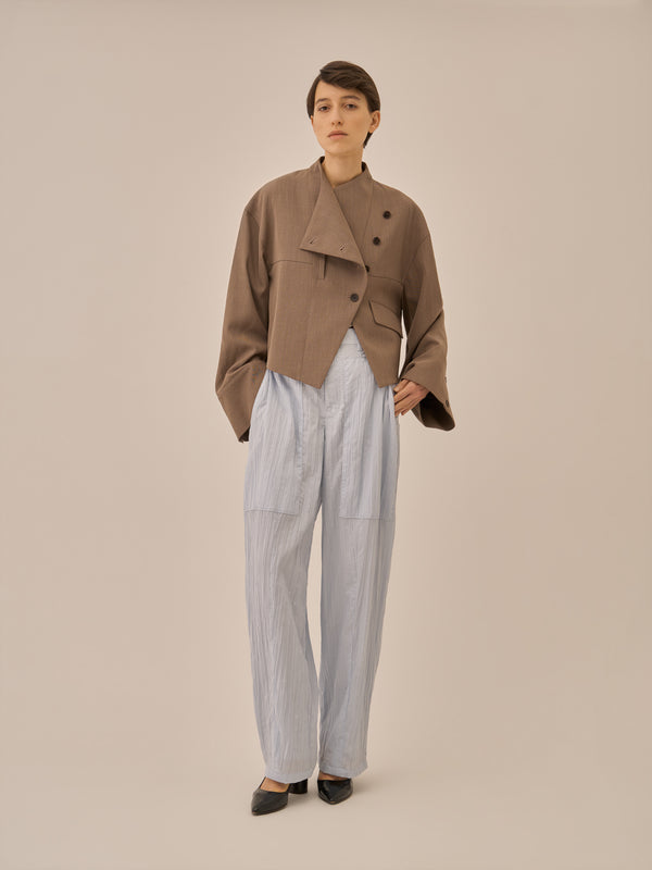 Sivi wrinkle barrel pants BL