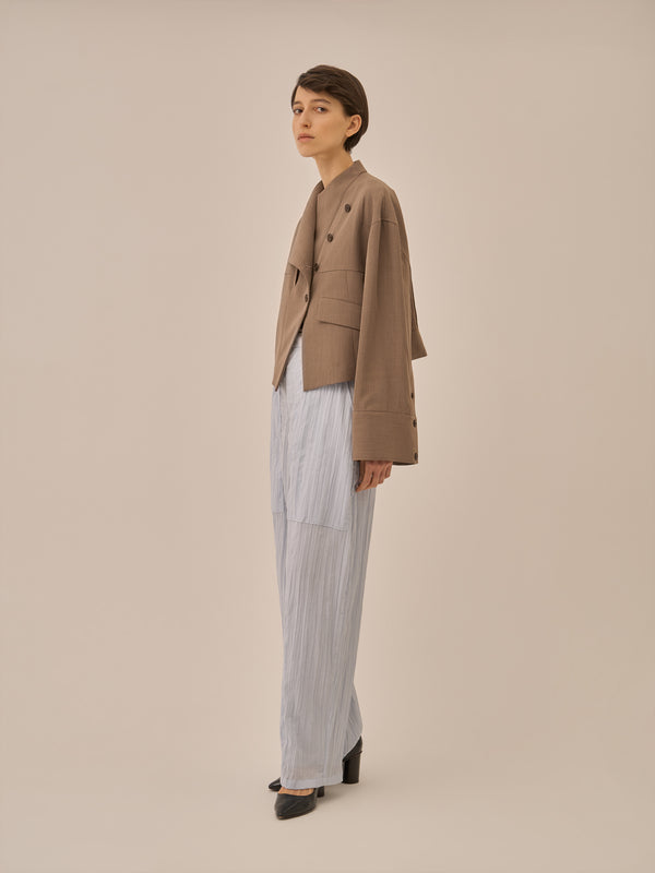 Sivi wrinkle barrel pants BL