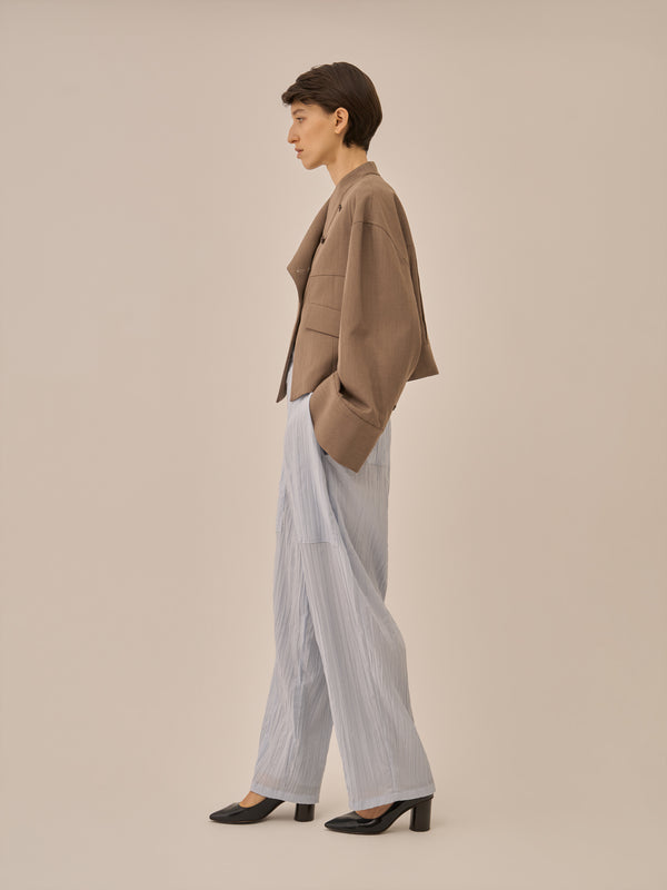 Sivi wrinkle barrel pants BL