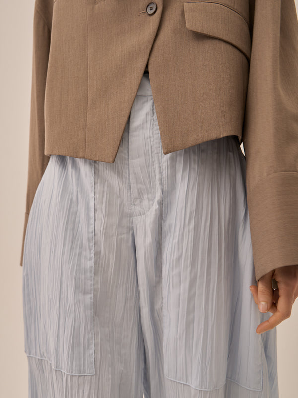 Sivi wrinkle barrel pants BL