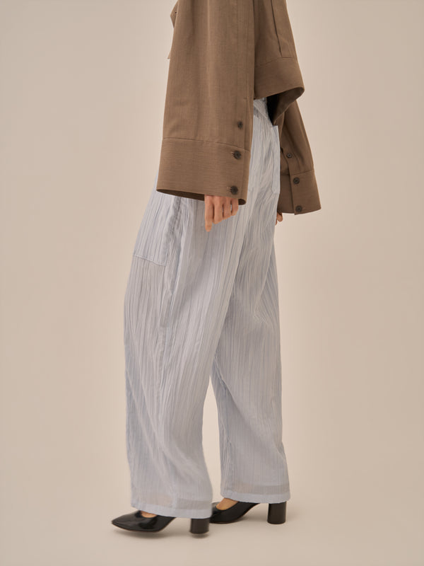 Sivi wrinkle barrel pants BL