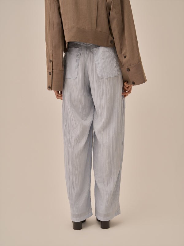 Sivi wrinkle barrel pants BL