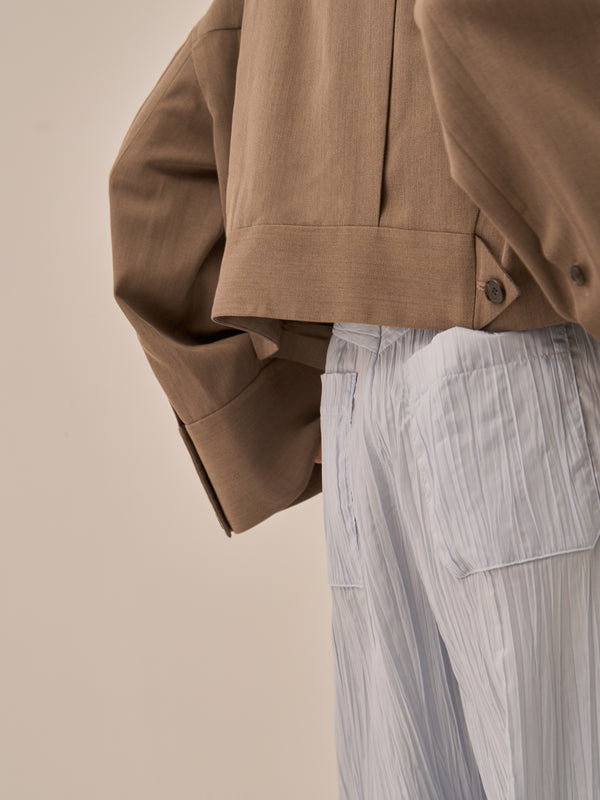 Sivi wrinkle barrel pants BL