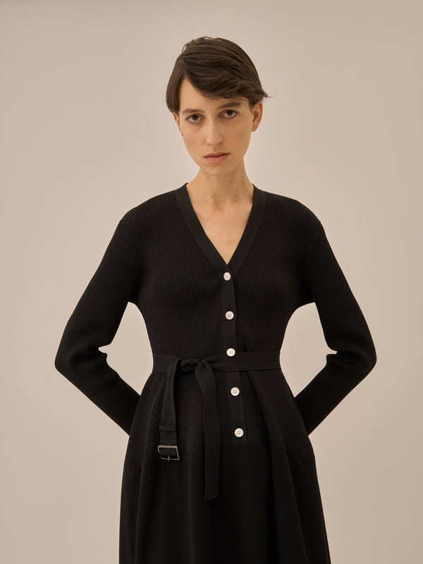 Jessica combi tex knit dress BK