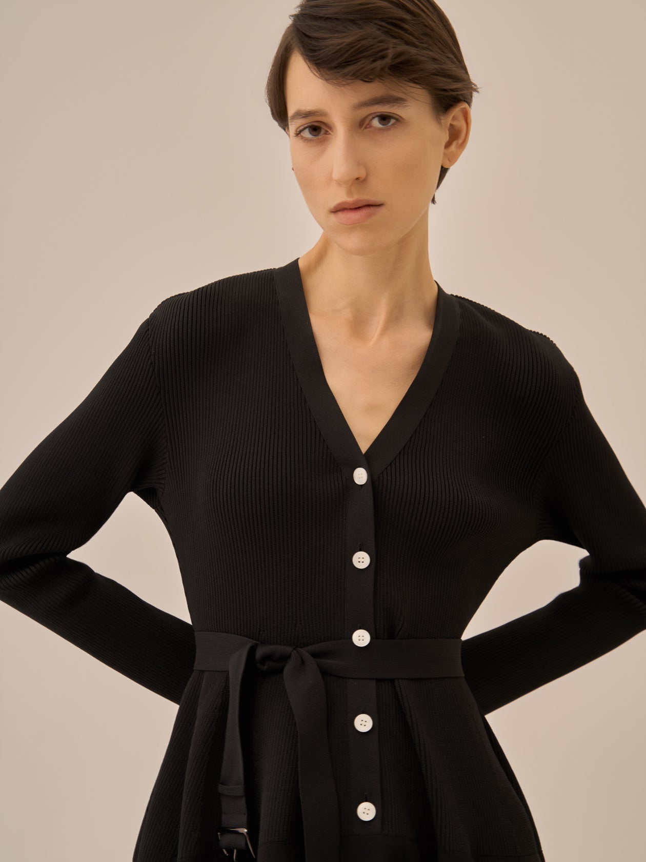 Jessica combi tex knit dress BK