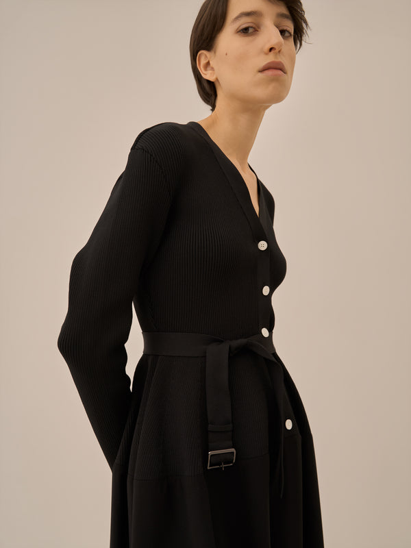 Jessica combi tex knit dress BK