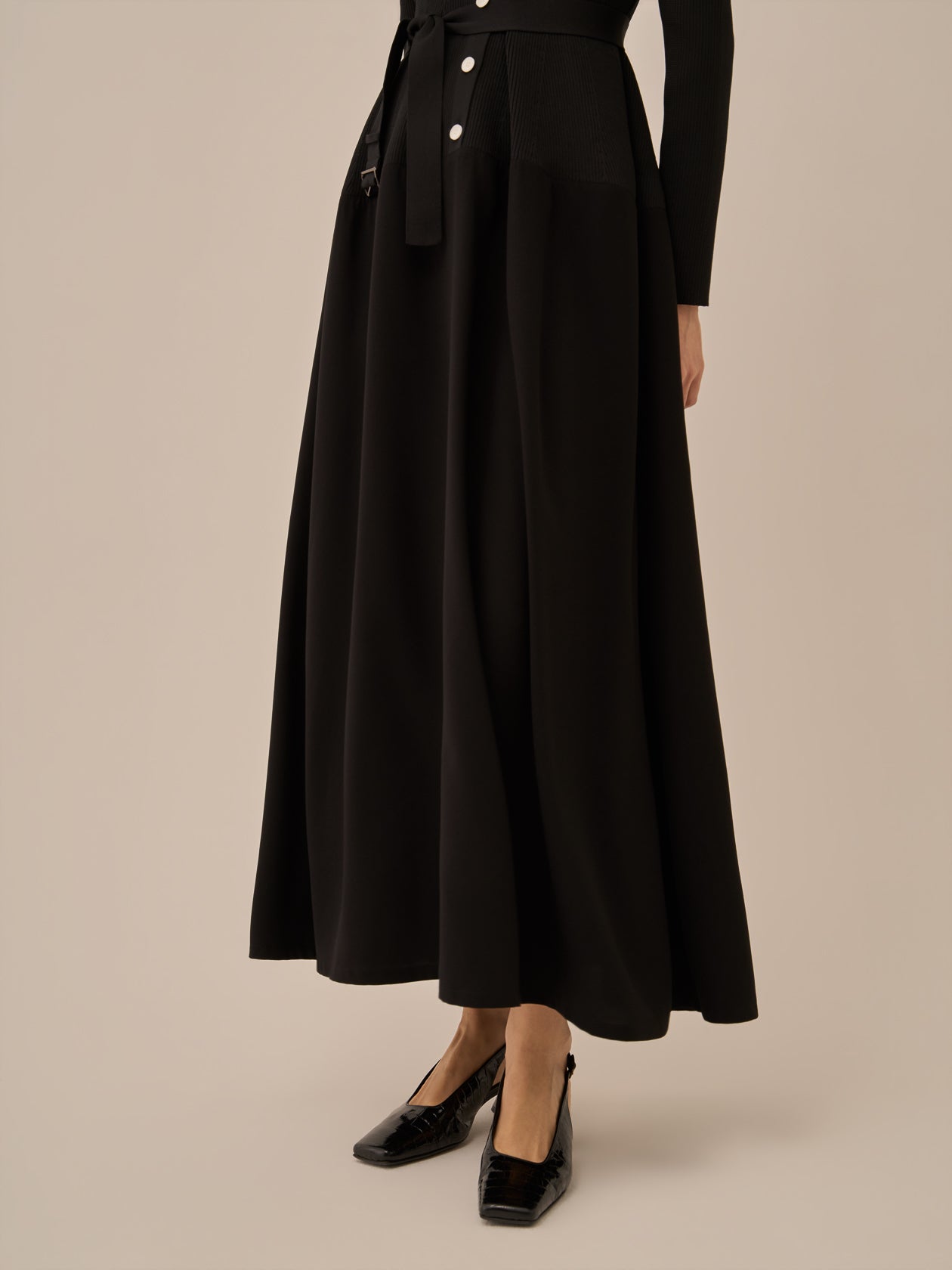 Jessica combi tex knit dress BK