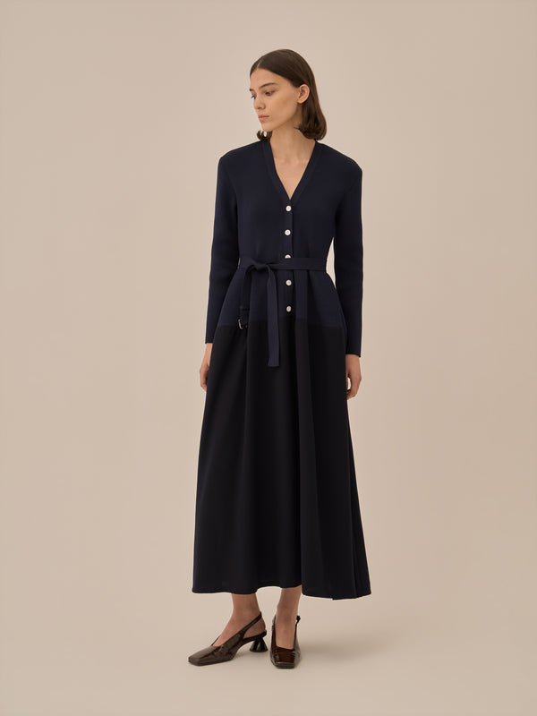 Jessica combi tex knit dress NV
