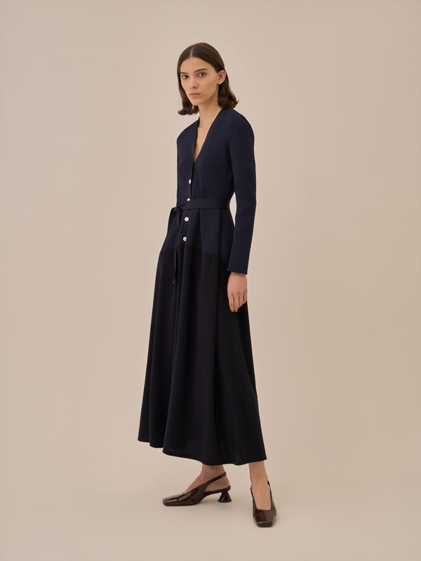 Jessica combi tex knit dress NV