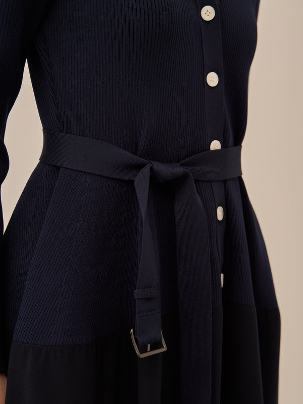 Jessica combi tex knit dress NV