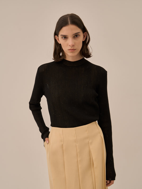 Basilia sequins knit pullover BK
