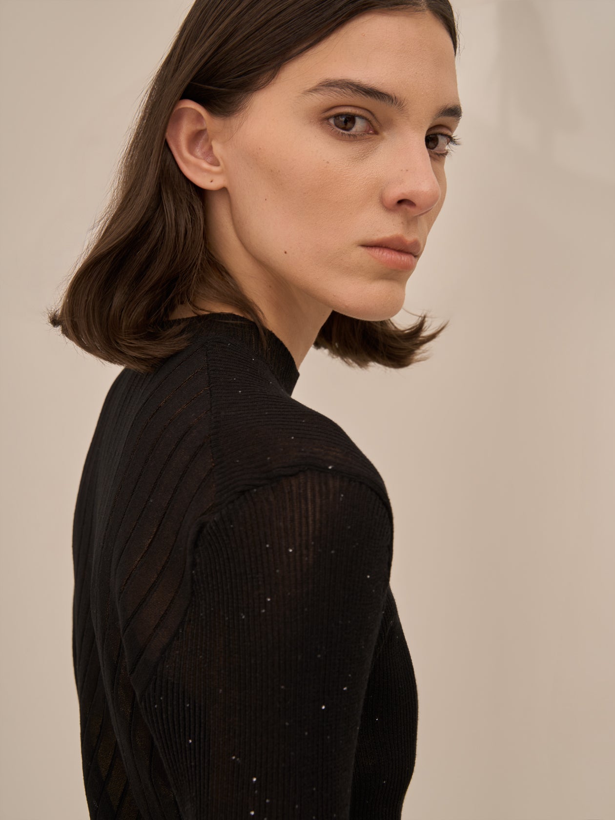 Basilia sequins knit pullover BK