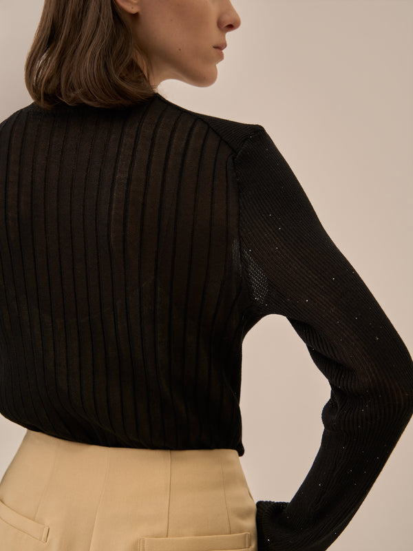 Basilia sequins knit pullover BK