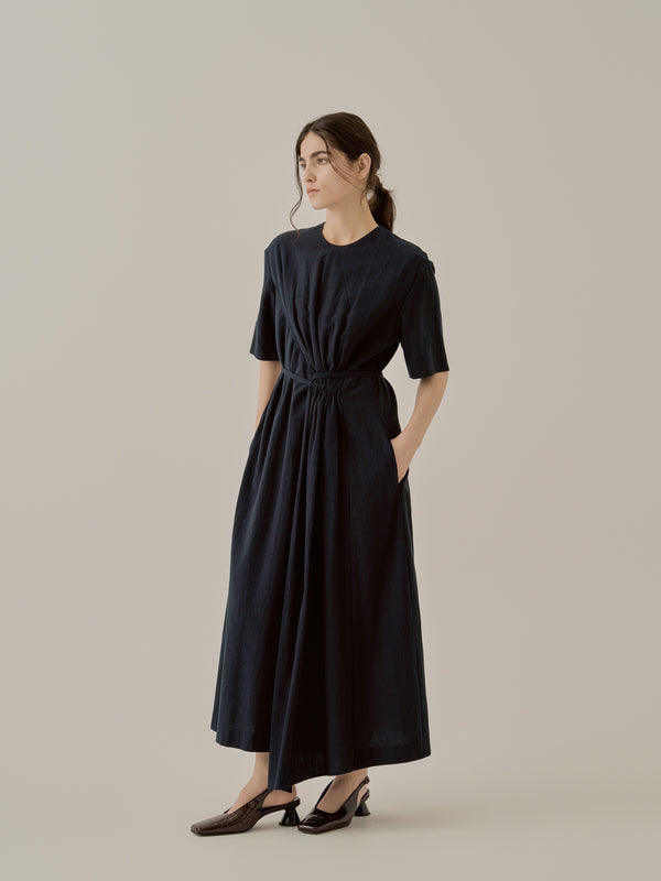 Emelie gathered panel dress BK