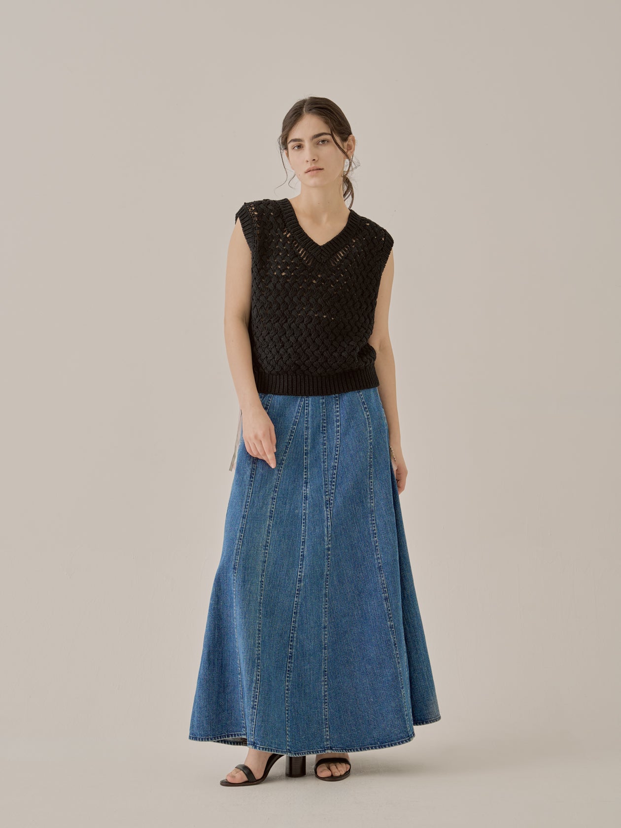 Rufina denim flare skirt BL