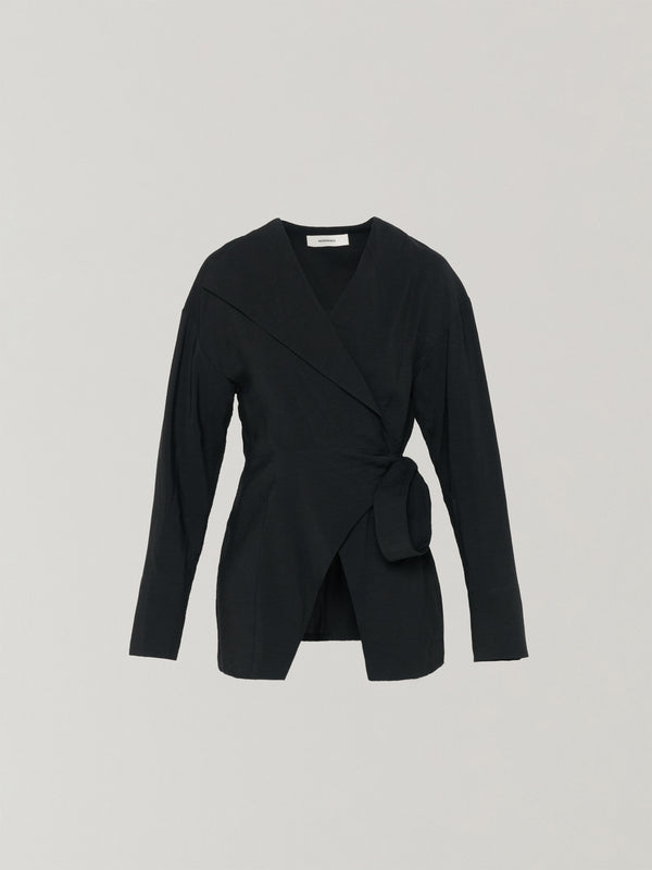 Leyla tie waist shirt BK