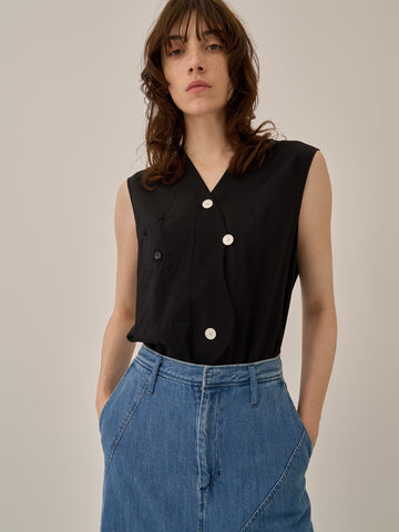 アキラナカ AKIRA NAKA ジャガードキャミソール 38 ネイビー Helene denim jacket NV *Exclusive Color | AKIRANAKA ONLINESTORE