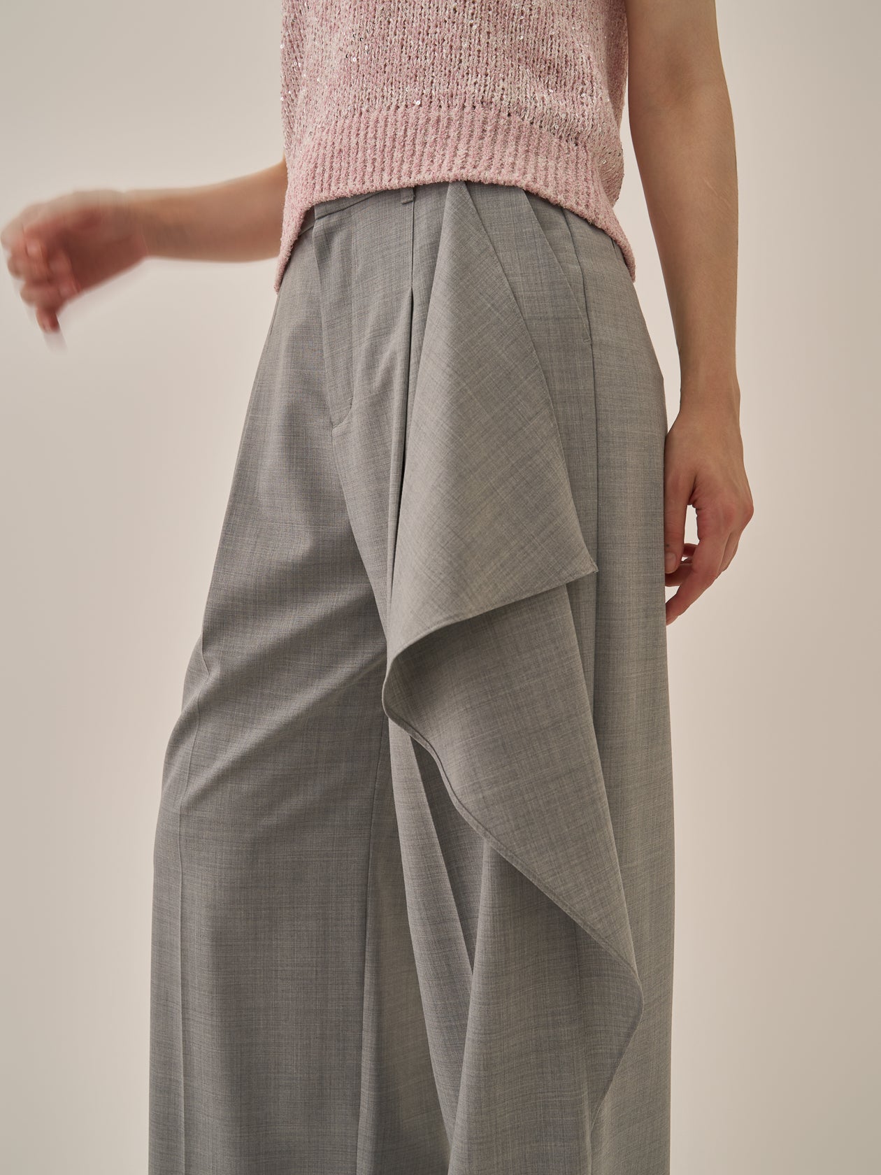 Ellen drape panel pants GY
