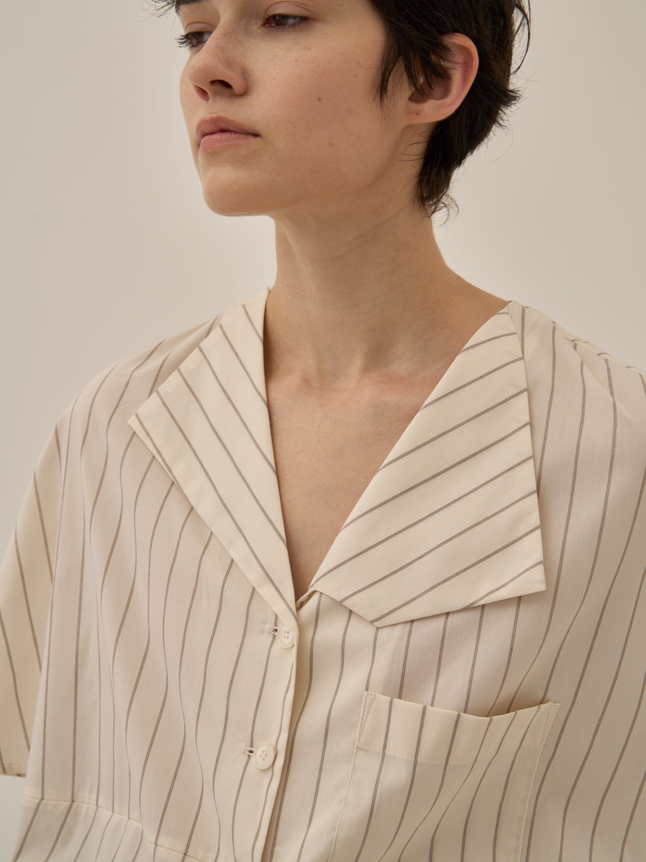 Aura stripe shirt WH