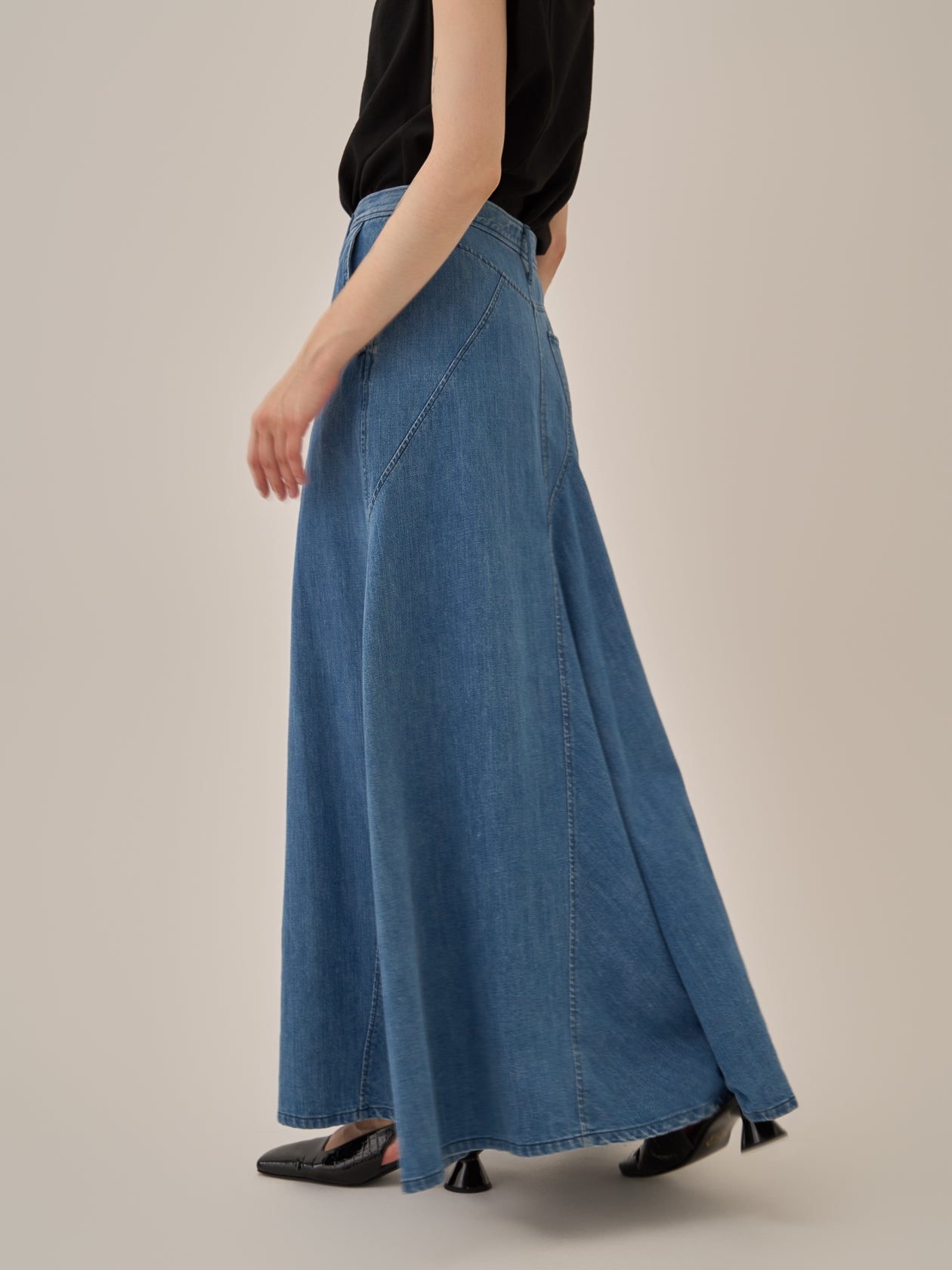 Ivona denim flare skirt BL
