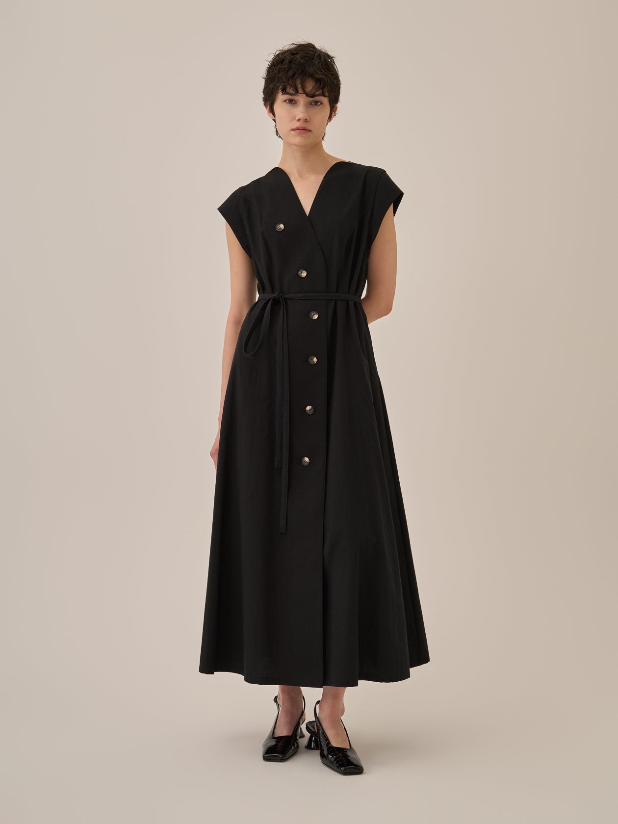 Sesilia asymmetry panel dress BK