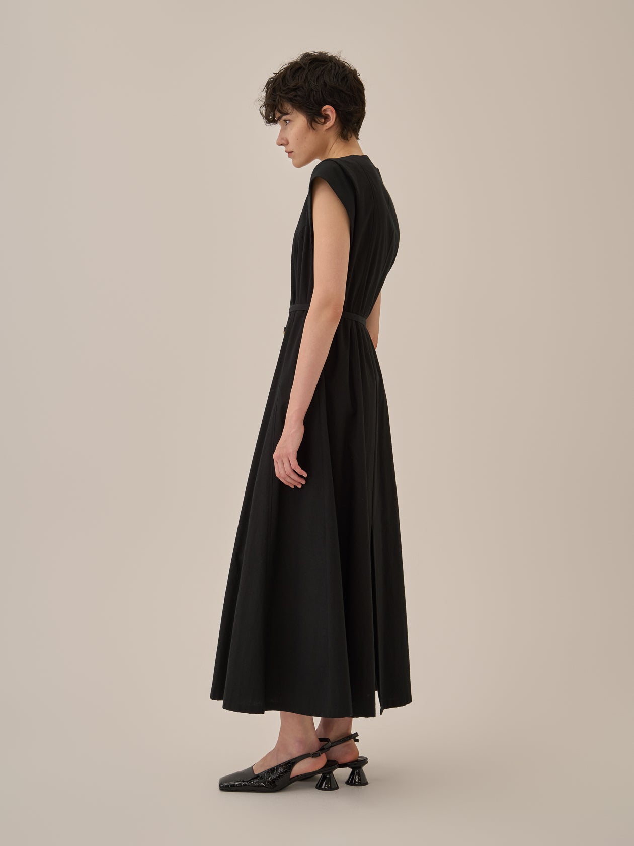 Sesilia asymmetry panel dress BK