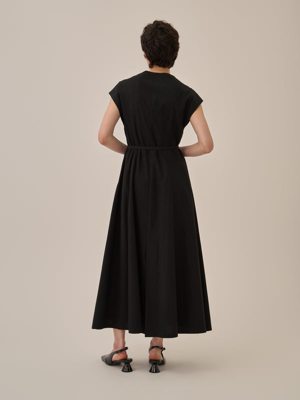 Sesilia asymmetry panel dress BK