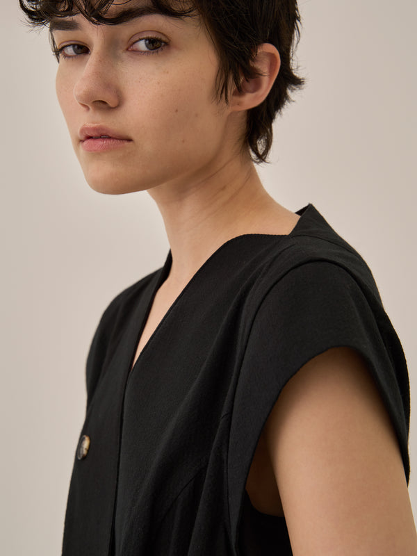 Sesilia asymmetry panel dress BK