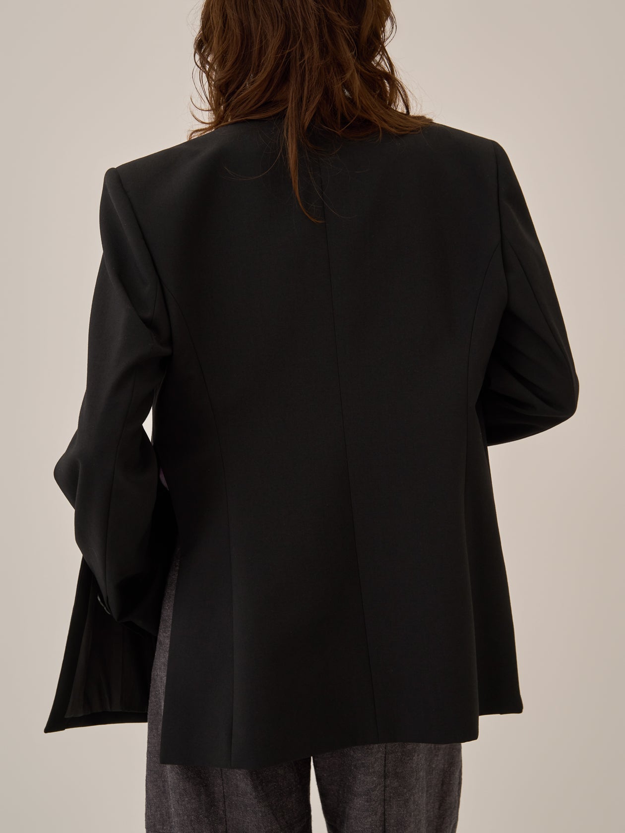 Heather side slit  jacket BK