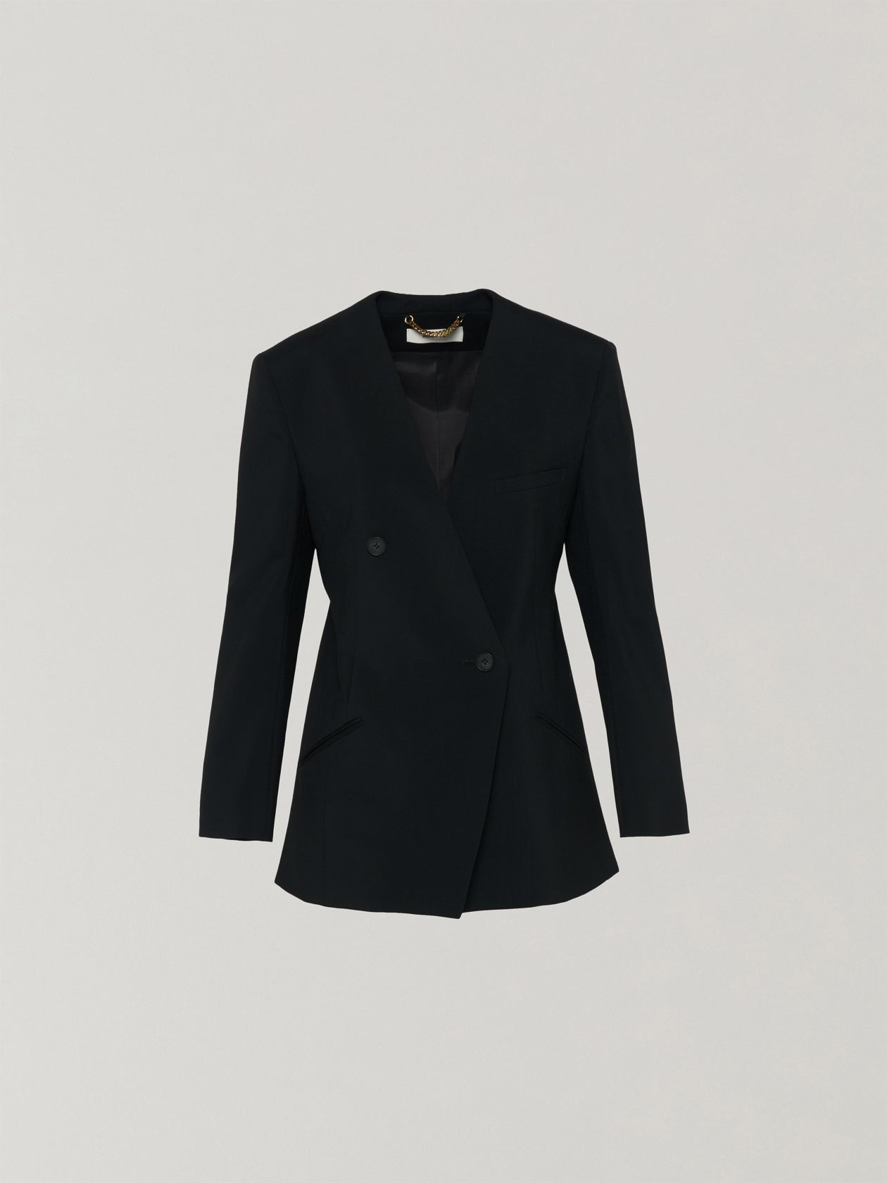 Heather side slit  jacket BK