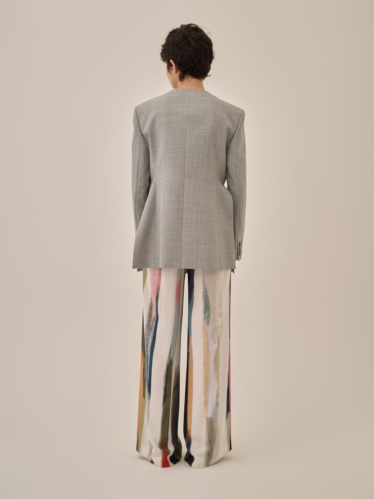 Heather side slit  jacket GY