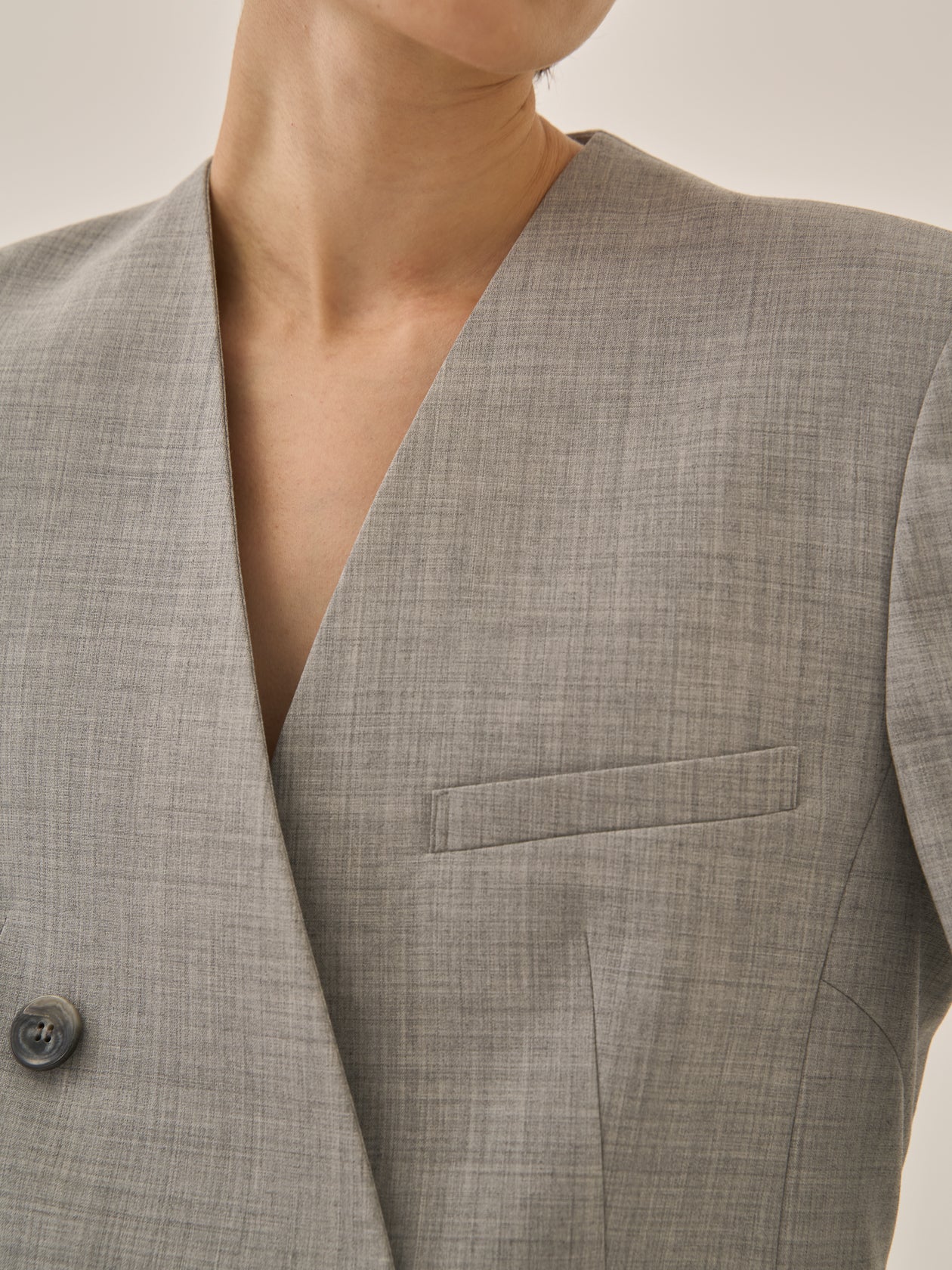 Heather side slit  jacket GY