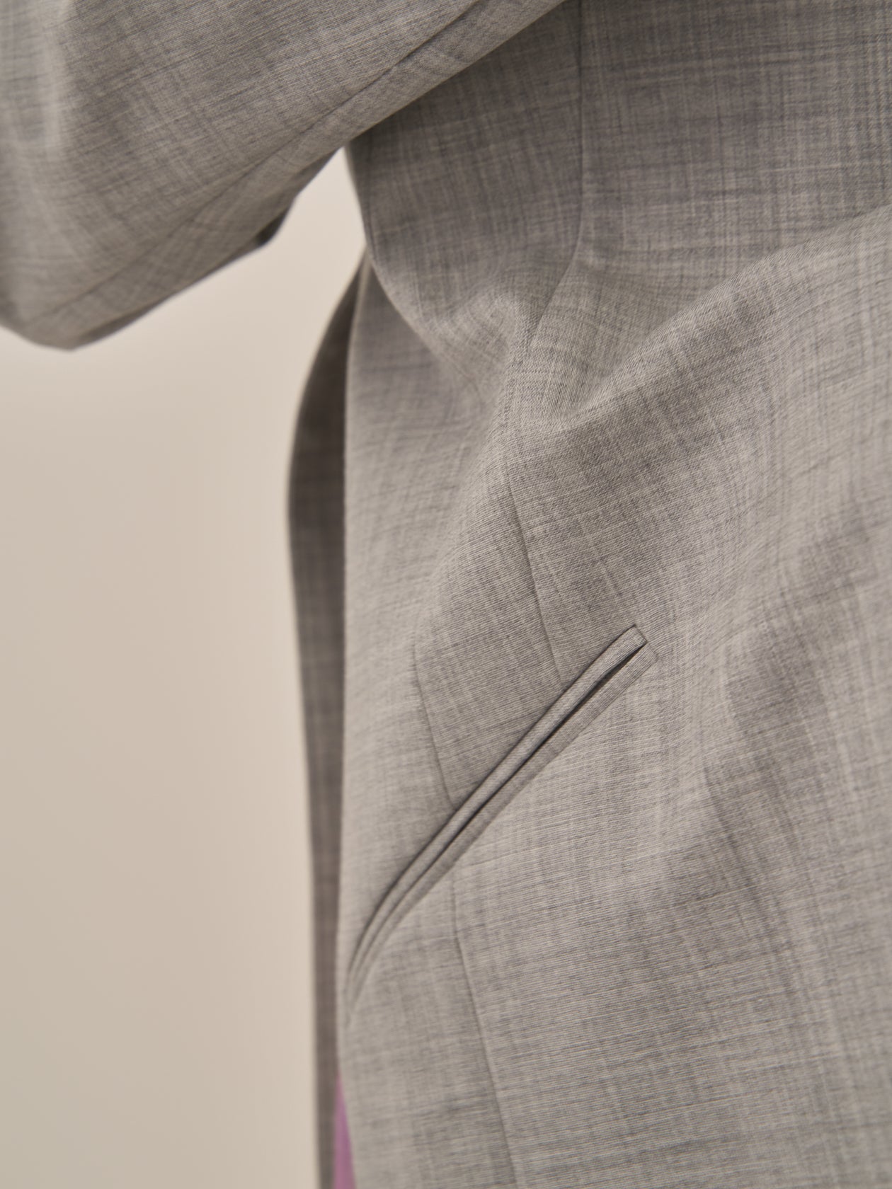 Heather side slit  jacket GY