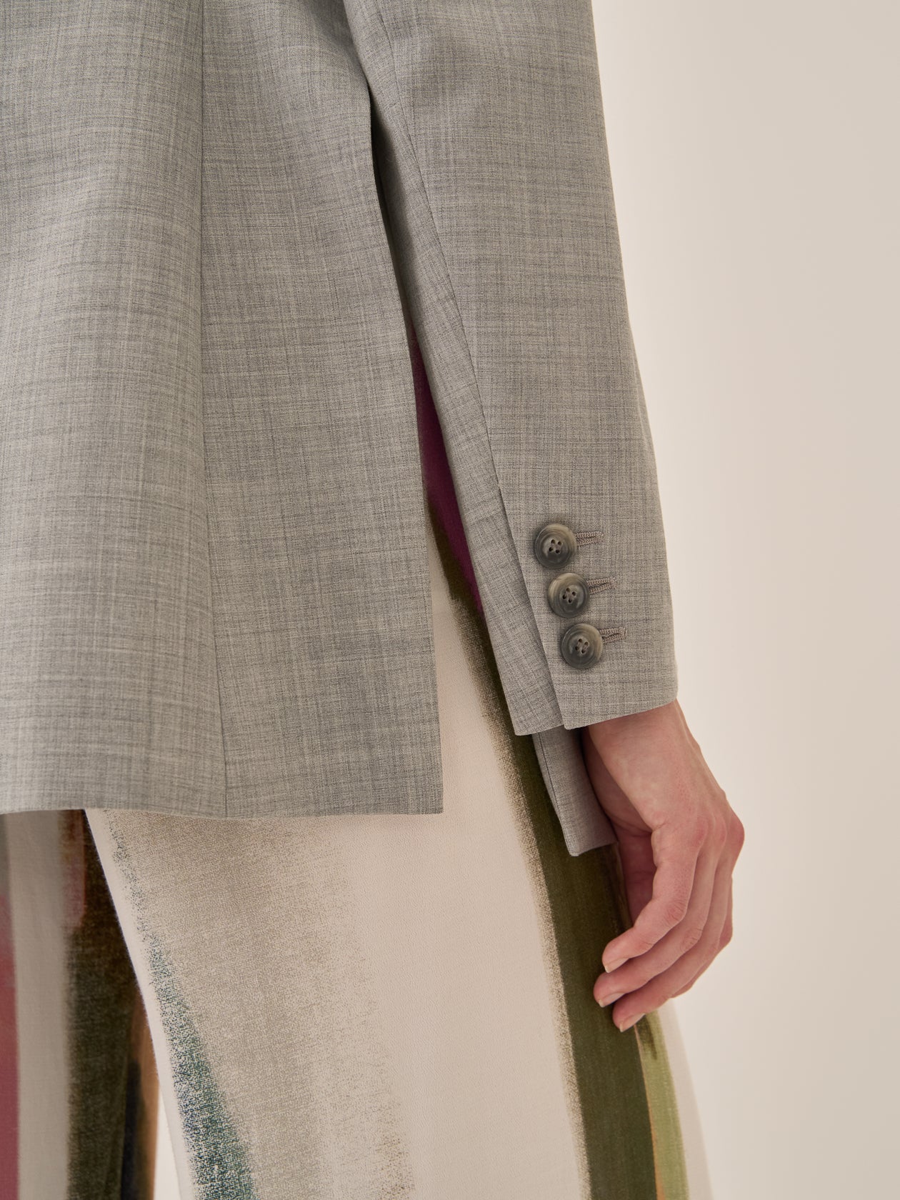 Heather side slit  jacket GY