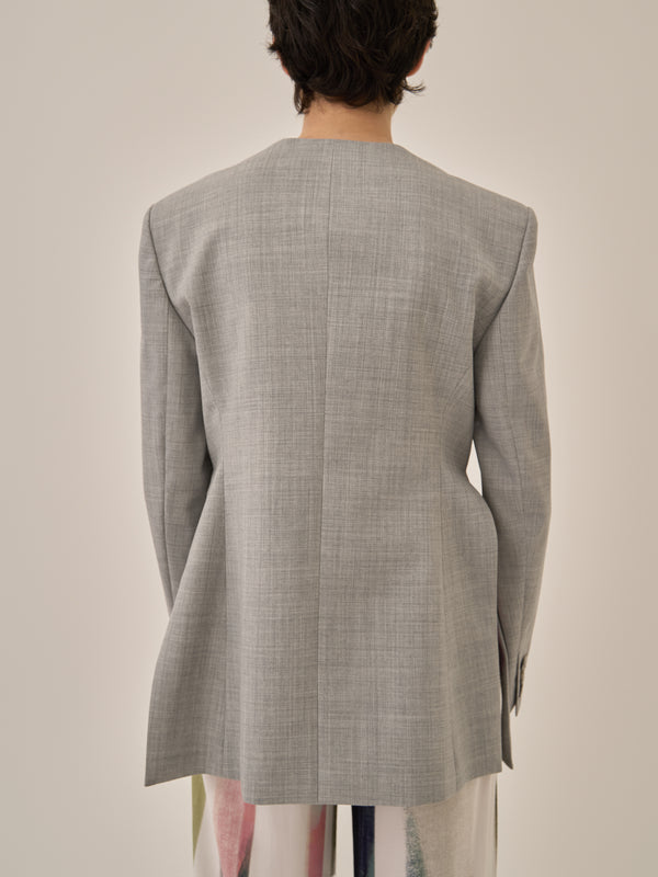 Heather side slit  jacket GY