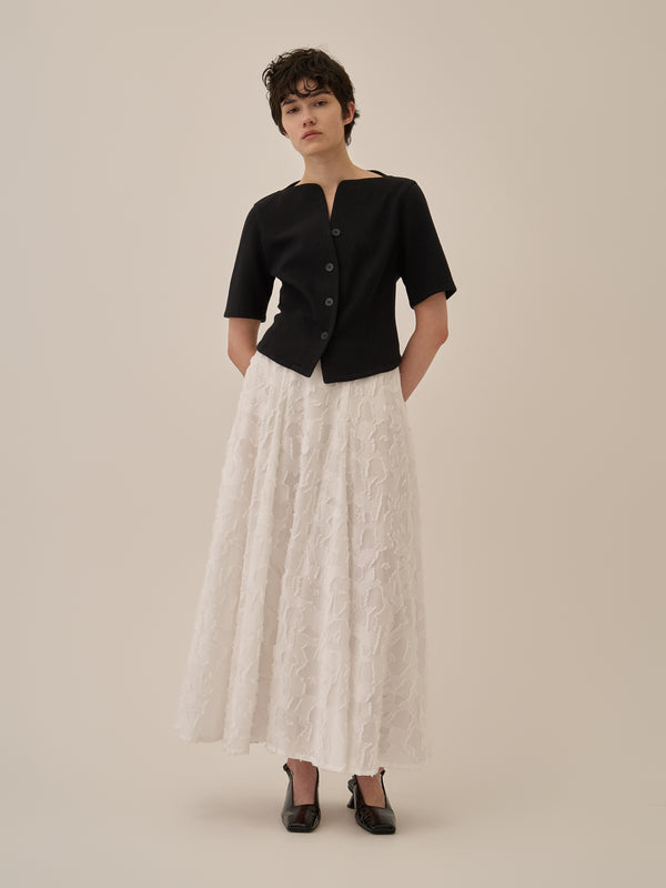 Block flower skirt WH